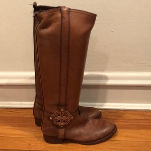 Brown Leather Tory Burch Riding Boots Size 7